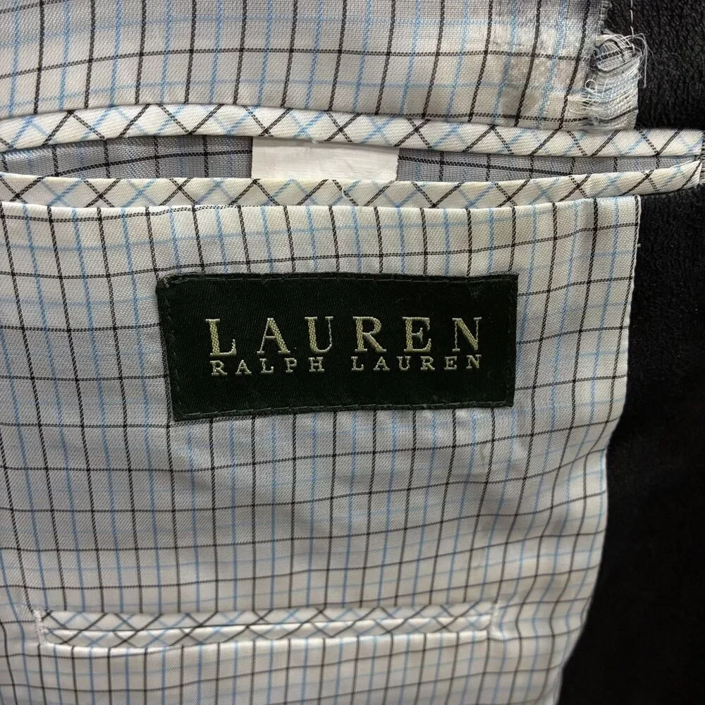 Lauren Ralph Lauren 52R Black Faux Suede Leather 2-Button Single-Vent Sport Coat